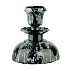 Candelabro basso in bronzo – Finitura marmo Nero Marquinia