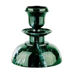 Candelabro basso in bronzo – Finitura marmo Verde Guatemala