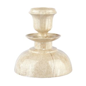 Candelabro basso in bronzo – Finitura marmo Botticino