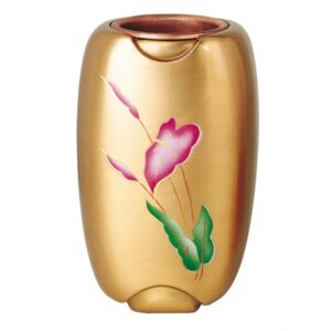 Vaso portafiori decorato per lapidi – Olpe anturium – Bronzo