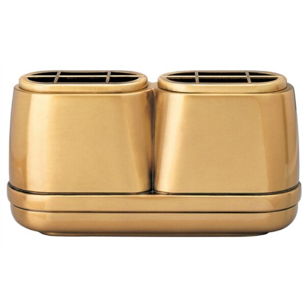Vaschetta portafiori doppia per lapide - Linea Cotile - Bronzo