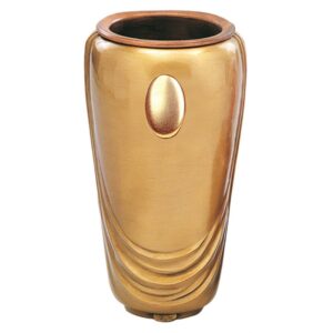 Vaso portafiori per lapide – Linea Pelike oro – Bronzo con applicazione oro