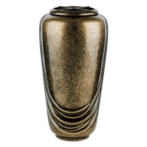 Vaso portafiori grande per lapide o monumento cimiteriale – Linea Pelike – Bronzo glitter