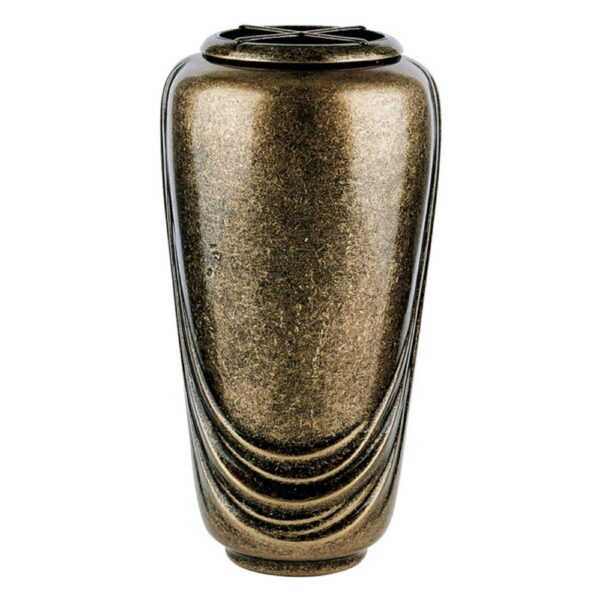 Vaso portafiori grande per lapide o monumento cimiteriale - Linea Pelike - Bronzo glitter