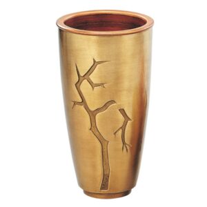 Vaso portafiori per lapide – Linea Pisside rami – Bronzo