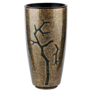 Vaso portafiori per lapide – Linea Pisside rami – Bronzo glitter (Cinerari e ossari)
