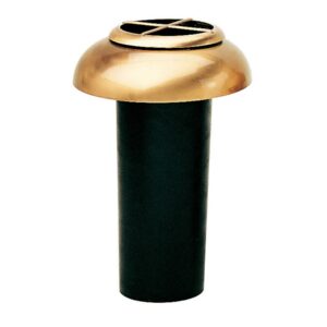 Vaso portafiori da incasso per tombe a terra o per mensole – Bronzo