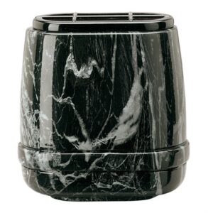 Vaschetta portafiori per lapide – Linea Cotile Nero Marquinia – Bronzo