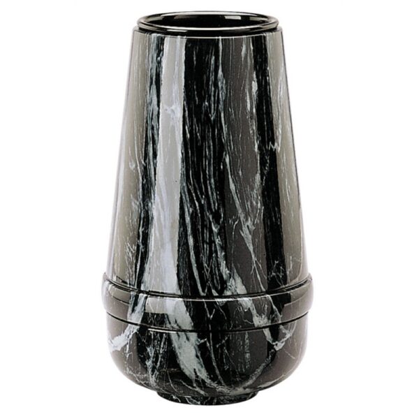 Vaso portafiori per lapide - Linea Cotile - Finitura marmo Nero Marquinia - Bronzo