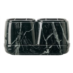 Vaschetta portafiori doppia per lapide – Linea Cotile Nero Marquinia – Bronzo
