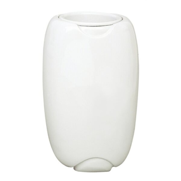 Vaso portafiori per lapide - Linea Olpe bianco - Bronzo