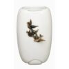 Vaso portafiori per lapide - Linea Olpe bianco con colombe - Bronzo