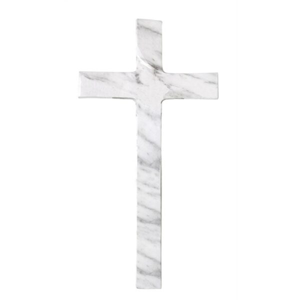 Croce grande semplice in bronzo - Finitura marmo Carrara