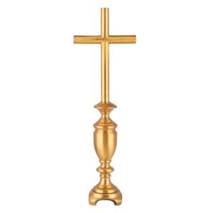 Croce in bronzo lucido grande – Barre a sezione cilindrica su base candeliere
