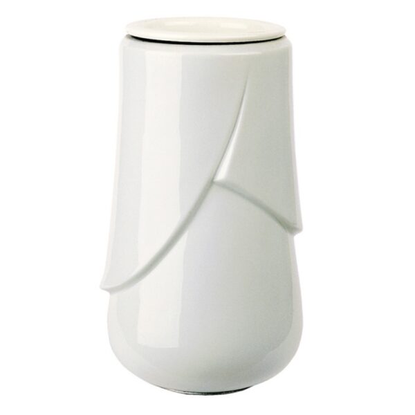 Vaso portafiori per lapide - Linea Victoria bianco - Porcellana