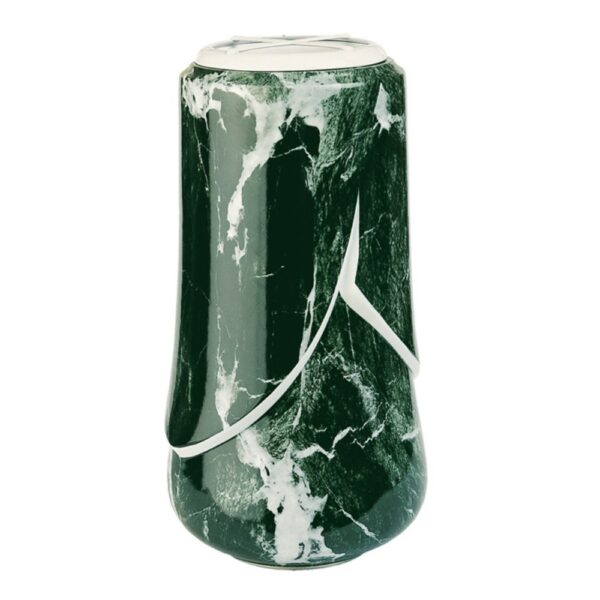 Vaso portafiori grande per lapide o monumento cimiteriale - Linea Victoria Verde Alpi - Porcellana