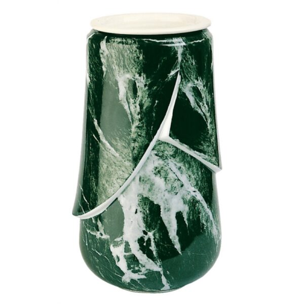 Vaso portafiori per lapide - Linea Victoria Verde Alpi - Porcellana