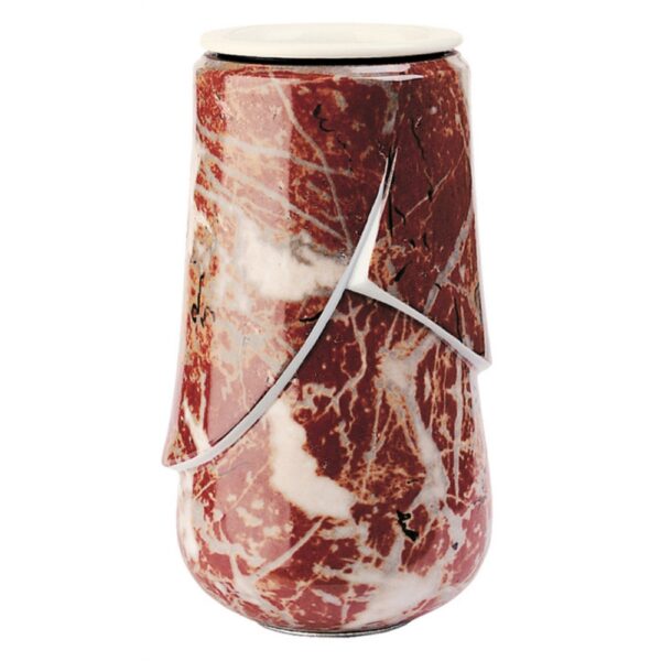 Vaso portafiori per lapide - Linea Victoria Rosso Francia - Porcellana