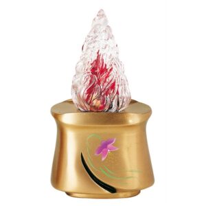 Lampada votiva per lapidi – Linea Idria – Bronzo decorato iris