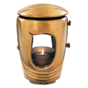 Lampada a cero cilindrica per lapidi – Bronzo – Linea Pelike