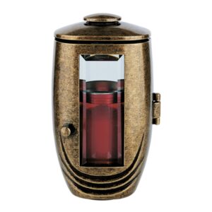 Lampada a cero grande per lapidi – Bronzo finitura glitter – Linea Pelike