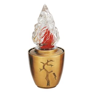 Lampada votiva per lapidi – Linea Pisside – Bronzo decorazione ramo