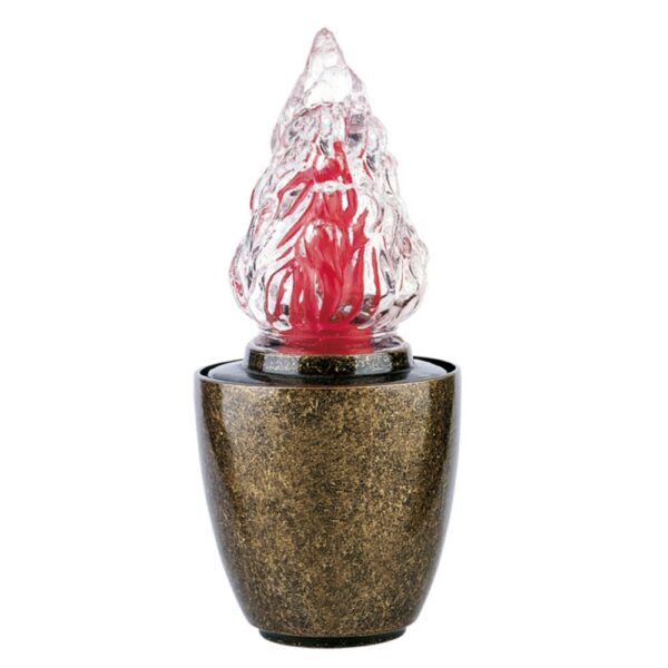 Lampada votiva per lapidi - Linea Pisside - Bronzo glitter