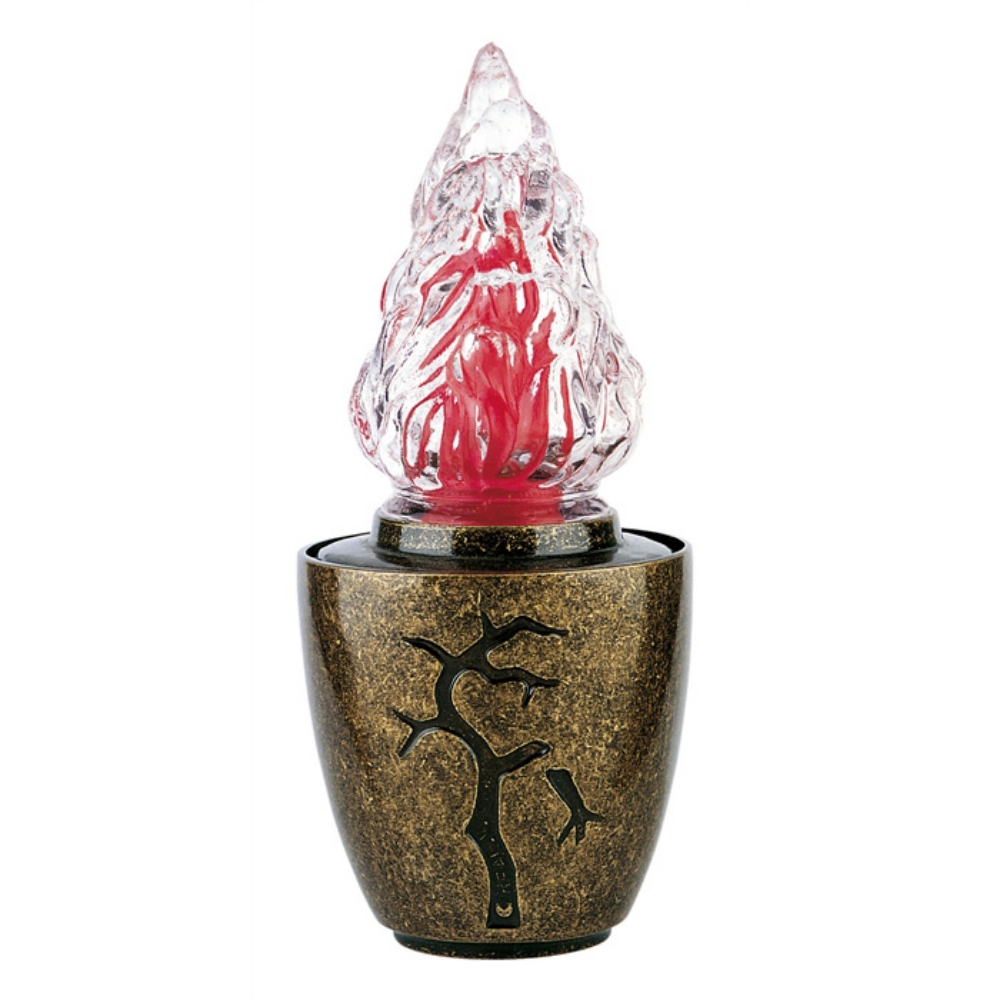 0000519 lampada votiva per lapidi linea pisside bronzo glitter decorazione ramo 1000