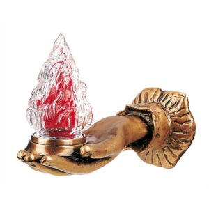 Lampada sorretta da una mano – Caritas – Bronzo