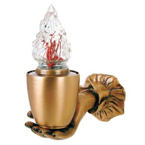 Lampada sorretta da una mano – Pisside – Bronzo