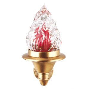 Lampada votiva per loculi cinerari e ossari – Attacco a braccio – Bronzo