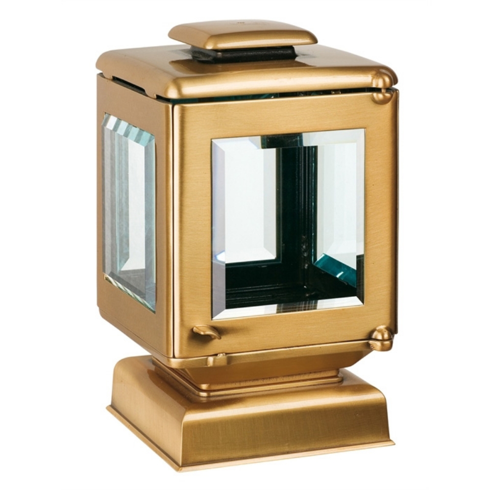0000567 lampada a cero piccola per lapidi con base quadrata bronzo 1000