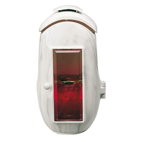 Lampada a cero per lapidi - Bronzo - Finitura marmo Carrara - Linea Olla