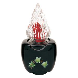 Lampada votiva per lapidi – Linea Olpe – Bronzo nero decorato edera