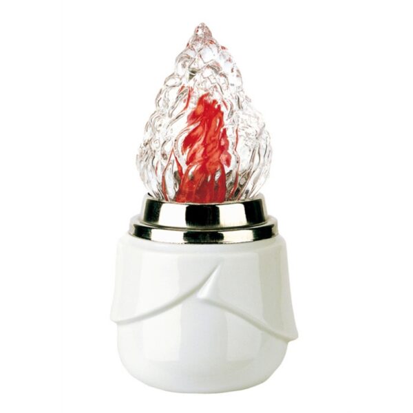 Lampada votiva per loculi cinerari e ossari - Linea Victoria Bianco - Porcellana