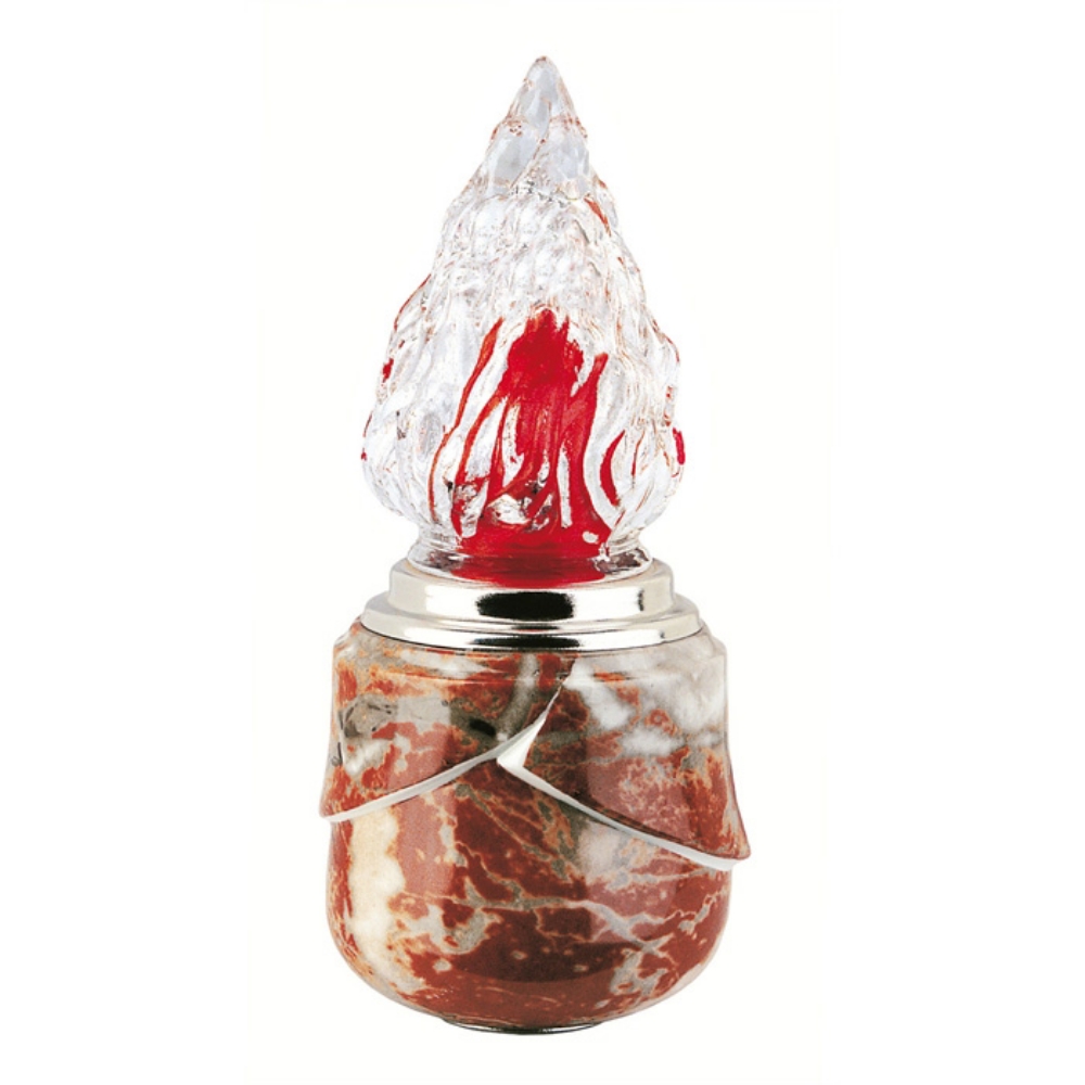 0000659 lampada votiva per loculi cinerari e ossari linea victoria marmo rosso francia porcellana 1000