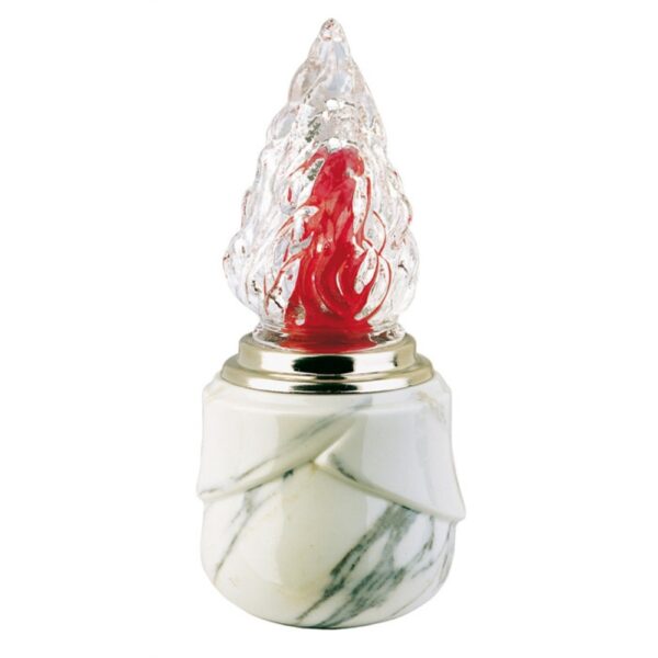 Lampada votiva per lapidi - Linea Victoria Marmo Apuania - Porcellana