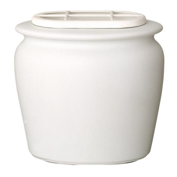 Vaschetta portafiori per lapide - Linea Venere bianco - Porcellana