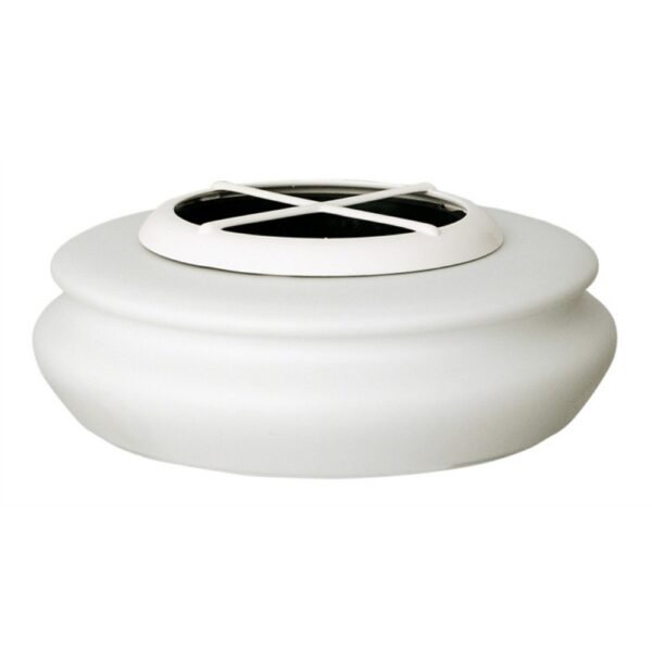 Vaso portafiori da incasso per tombe a terra o per mensole - Linea Venere bianco - Porcellana