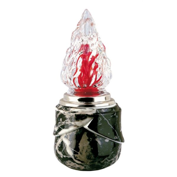 Lampada votiva per loculi cinerari e ossari - Linea Victoria Marmo Nero - Porcellana