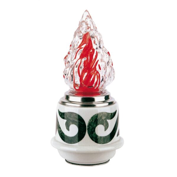 Lampada votiva per lapidi - Linea Saturno Liberty Verde Alpi - Porcellana