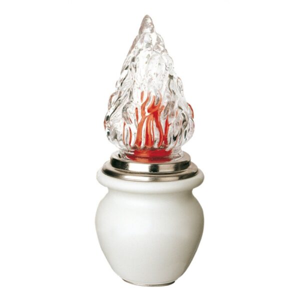Lampada votiva per lapidi - Linea Venere Bianco - Porcellana