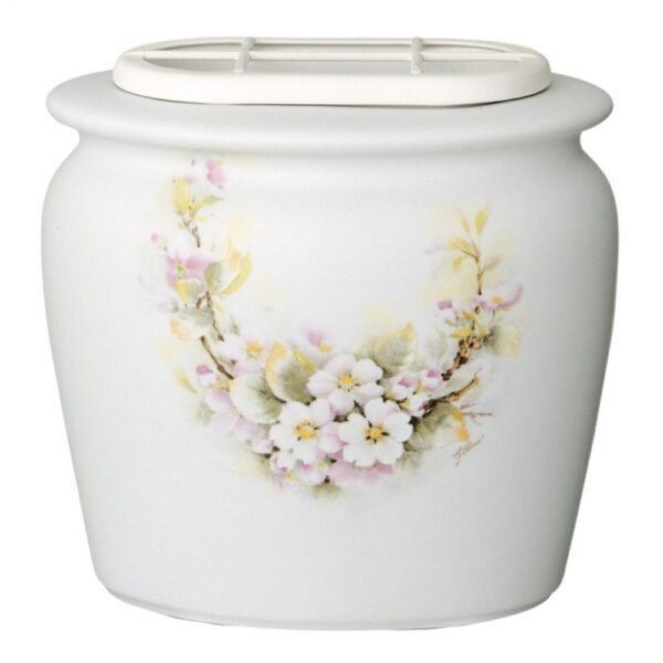 Vaschetta portafiori per lapide - Linea Venere primavera - Porcellana