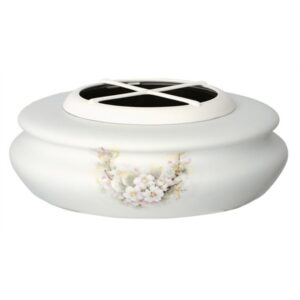 Vaso portafiori da incasso per tombe a terra o per mensole – Linea Venere primavera – Porcellana