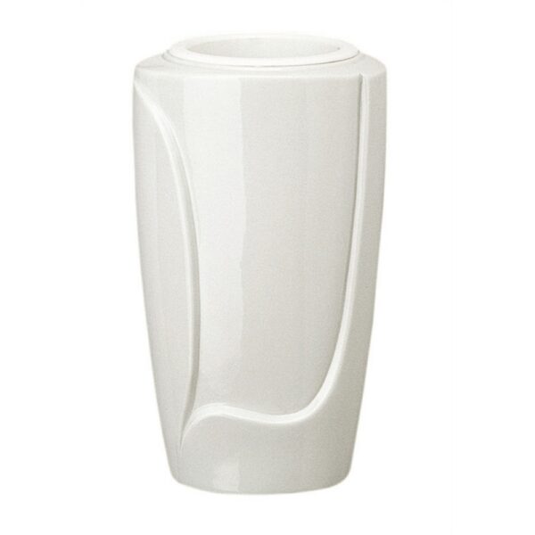 Vaso portafiori per lapide - Linea Decoro - Finitura bianco - Porcellana