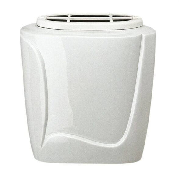 Vaschetta portafiori per lapide - Linea Decoro bianco - Porcellana