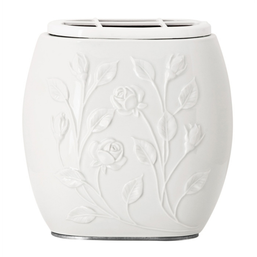 0000846 vaschetta portafiori tralci di rosa bianco porcellana 1000