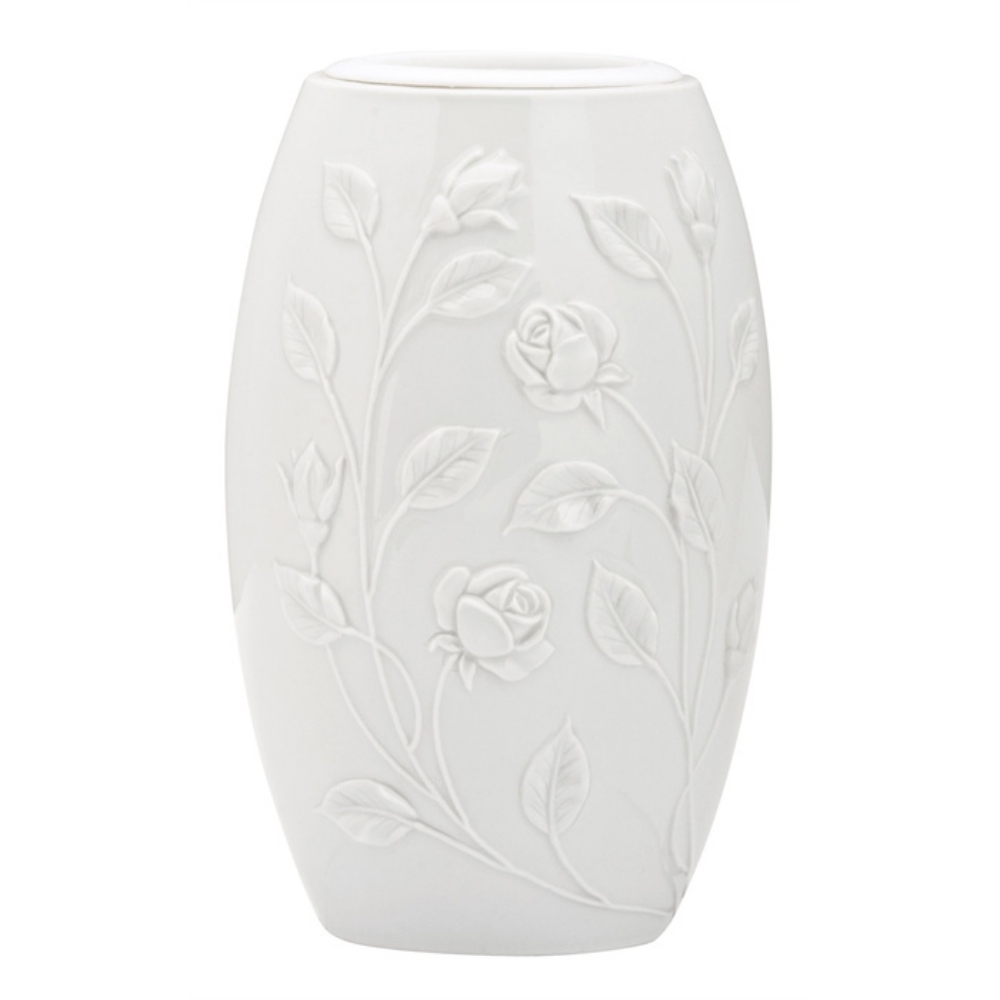 0000847 portafiori tralci di rosa bianco porcellana 1000