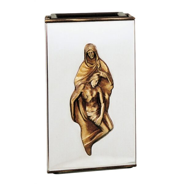 Vaso portafiori per lapide - Linea Ionica Pietà - Acciaio