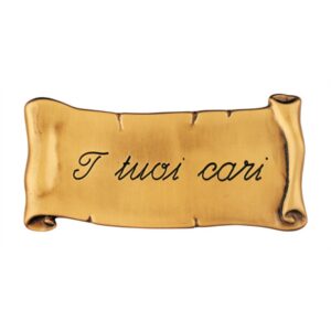 Pergamena commemorativa in bronzo per lapidi – Dedica: I tuoi cari